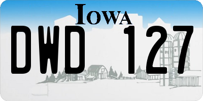 IA license plate DWD127