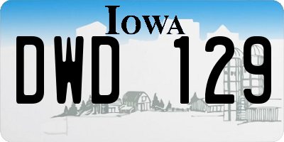 IA license plate DWD129