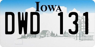 IA license plate DWD131