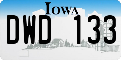 IA license plate DWD133