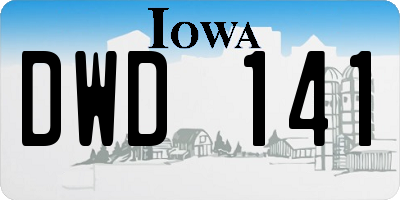 IA license plate DWD141