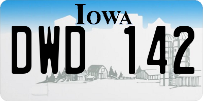 IA license plate DWD142