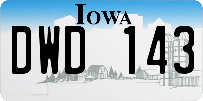 IA license plate DWD143