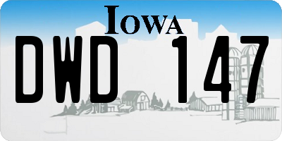 IA license plate DWD147