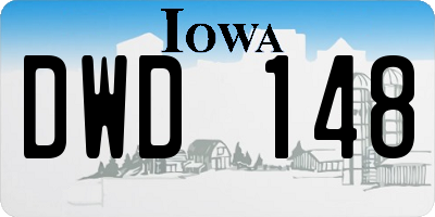 IA license plate DWD148