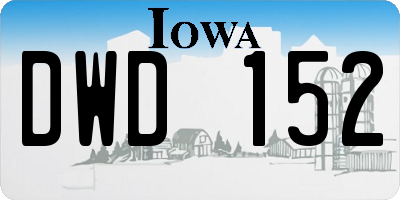 IA license plate DWD152
