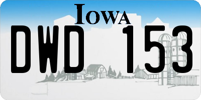 IA license plate DWD153