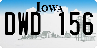 IA license plate DWD156
