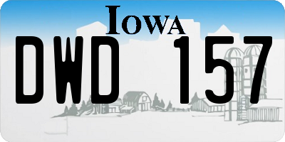 IA license plate DWD157