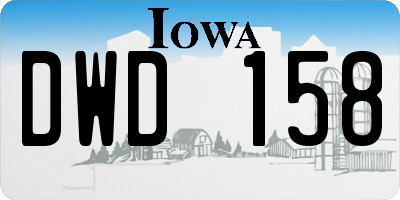 IA license plate DWD158