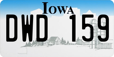 IA license plate DWD159