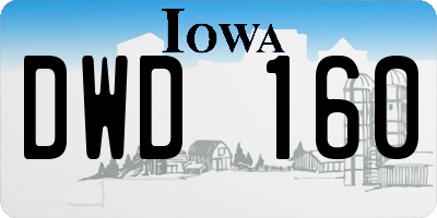 IA license plate DWD160