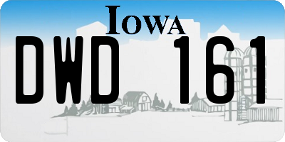 IA license plate DWD161