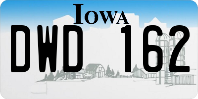 IA license plate DWD162