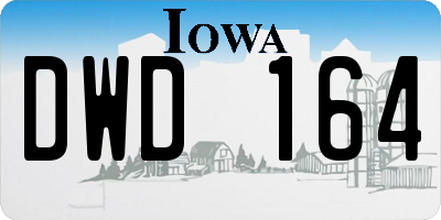 IA license plate DWD164