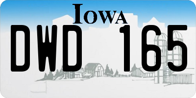 IA license plate DWD165