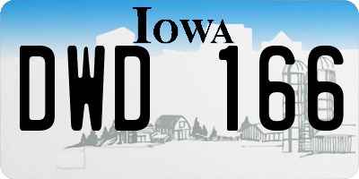 IA license plate DWD166