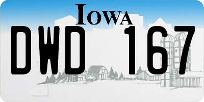 IA license plate DWD167