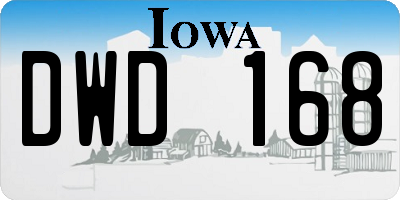 IA license plate DWD168