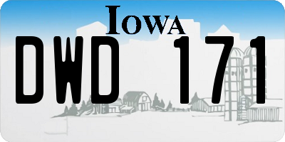 IA license plate DWD171