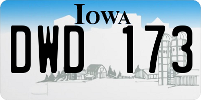IA license plate DWD173