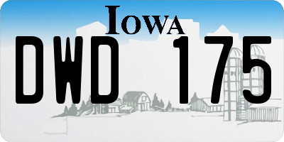 IA license plate DWD175