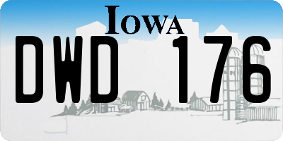 IA license plate DWD176