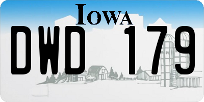 IA license plate DWD179