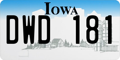 IA license plate DWD181