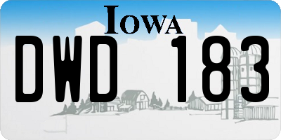 IA license plate DWD183