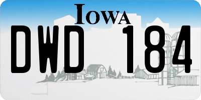 IA license plate DWD184