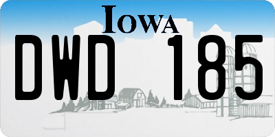 IA license plate DWD185