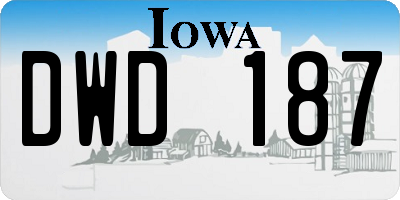 IA license plate DWD187