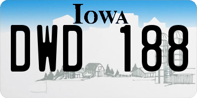 IA license plate DWD188