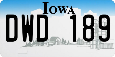 IA license plate DWD189