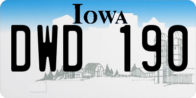 IA license plate DWD190