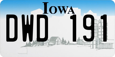 IA license plate DWD191