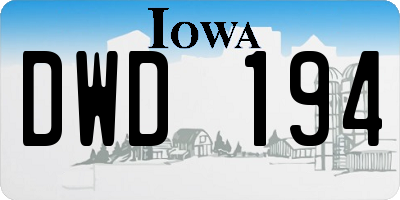 IA license plate DWD194