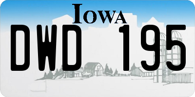 IA license plate DWD195