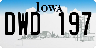 IA license plate DWD197