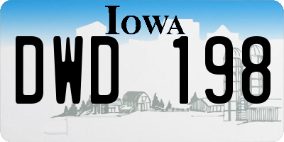 IA license plate DWD198