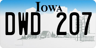 IA license plate DWD207