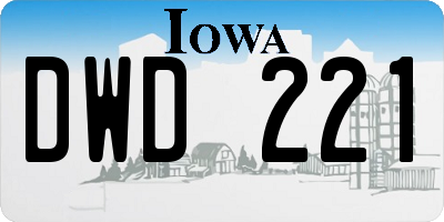 IA license plate DWD221