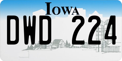 IA license plate DWD224
