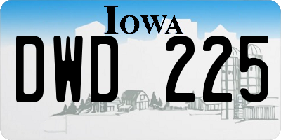IA license plate DWD225