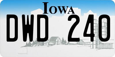 IA license plate DWD240