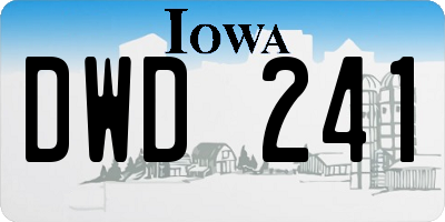 IA license plate DWD241