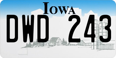 IA license plate DWD243