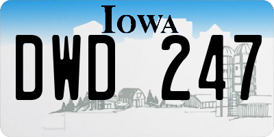 IA license plate DWD247