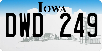 IA license plate DWD249